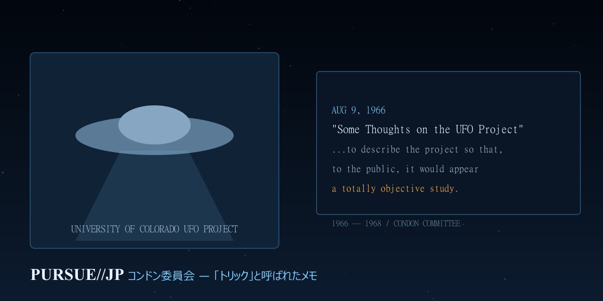 コンドン委員会——コロラド大学UFO研究班と、1966年8月9日付のロー・メモ