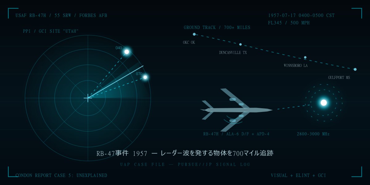 RB-47事件1957——電子偵察機が700マイル追った「レーダー波を発する物体」:コンドン報告が“説明不能”と認めた三重計測事案を徹底検証