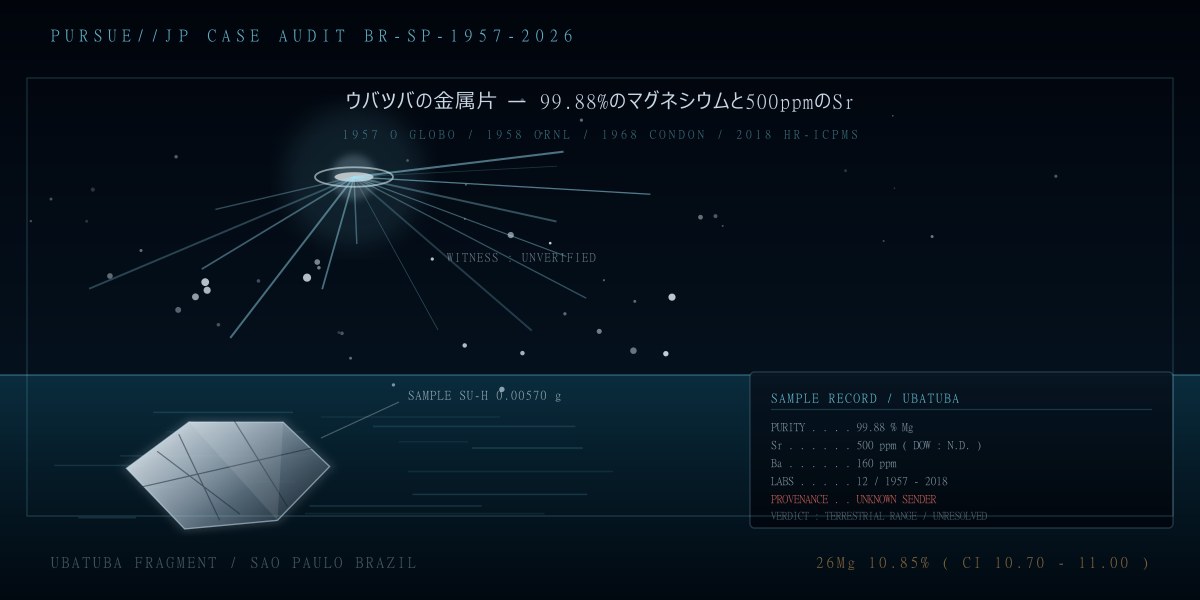 ウバツバの金属片1957——99.88%のマグネシウムと500ppmのストロンチウム